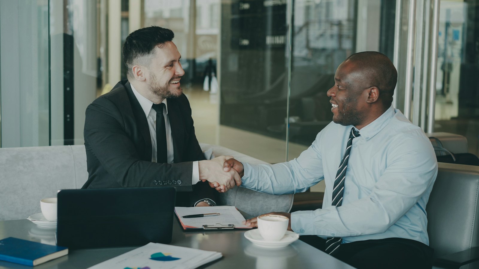 Business partners shaking hands