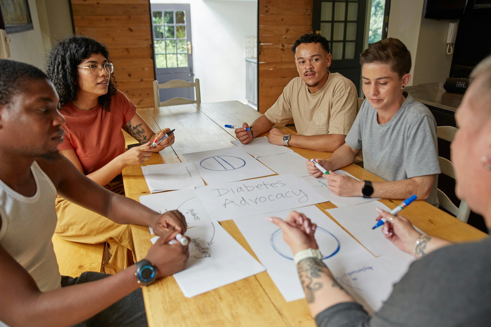 Team planning around a table